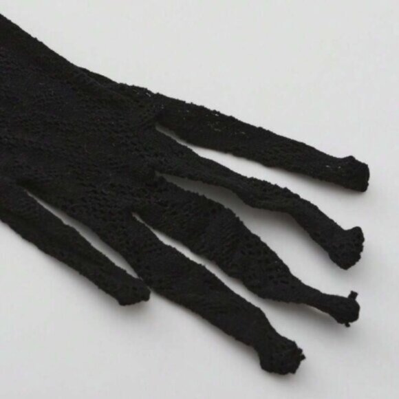 Black Leopard Pattern Long-Sleeve Full Body Fishnet Bodysuit - Picture 7 of 10